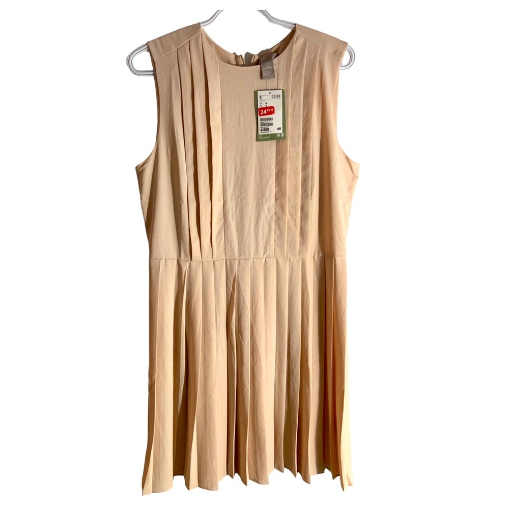 🪸H&M Cream Beige Medium Dress NWT🪸 - Picture 1 of 6